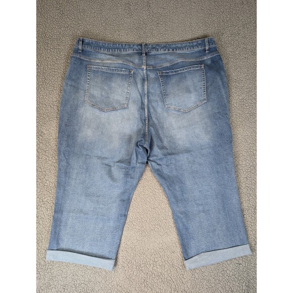 Lane Bryant Mid Rise Boyfriend Capri Jeans Size 28 (50×23) Distressed City Cute - Picture 11 of 11